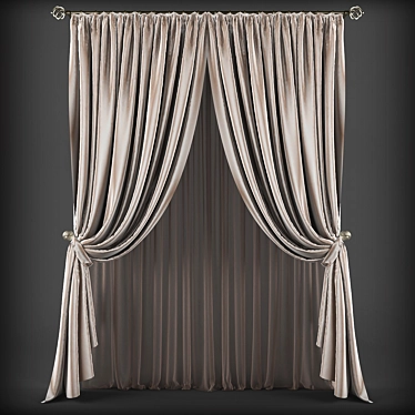 Classic Elegance: Timeless Curtain 3D model image 1 