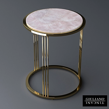 Pink Quartz Round Side Table 3D model image 1 