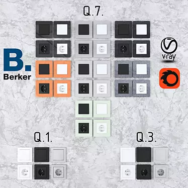 Berker Q Series: German Electrical Collection 3D model image 1 