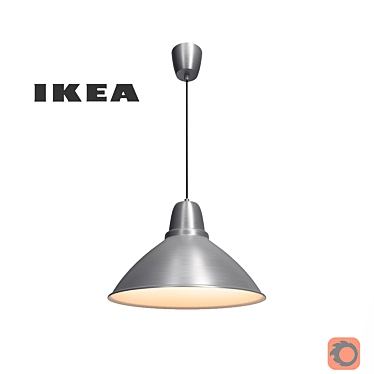 Sleek Aluminum Pendant Lamp 3D model image 1 