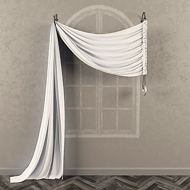 Product Title: Asymmetrical Curtain with Counterweight 3D model image 1 