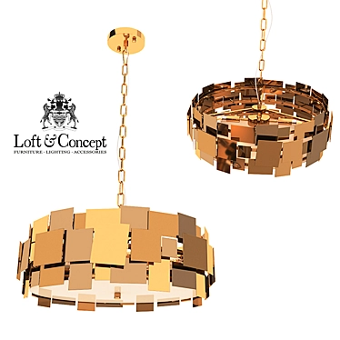 Golden Plate Chandelier 4-Light 3D model image 1 