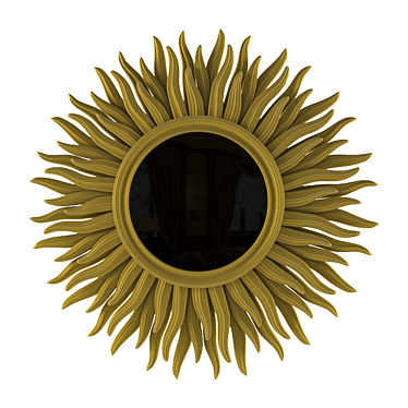 Sunburst Wooden Wall Mirror by Chelini 3D model image 1 