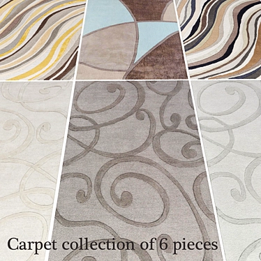 6-Piece Hand-Tufted Carpet Collection 3D model image 1 
