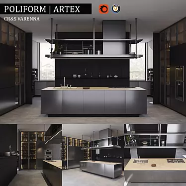 Poliform Varenna Artex: Contemporary Kitchen Solution 3D model image 1 