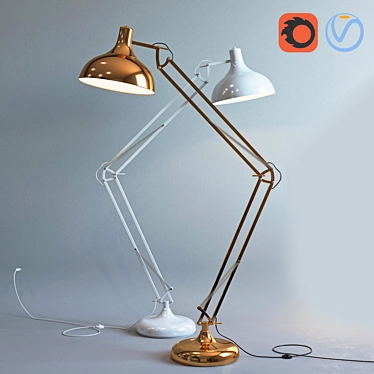 Borgillio Steel Floor Lamp 3D model image 1 