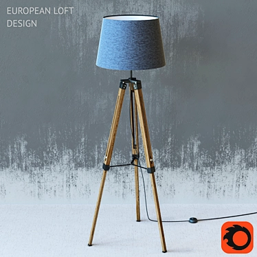 European Loft Design Floor Lamp 3D model image 1 