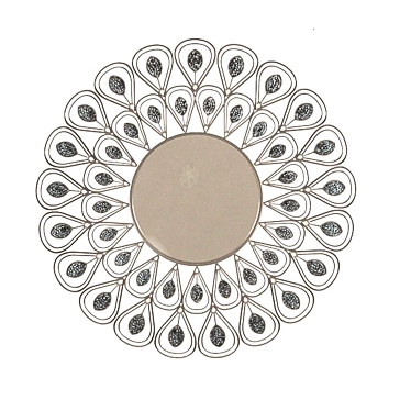 Elegant Crystal-Embellished Wall Mirror 3D model image 1 