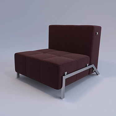 Burgundy Modular Chair: Texture & Bump 3D model image 1 