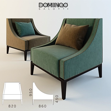 Domingo Salotti Sikka Chair: Modern & Stylish Armchair 3D model image 1 