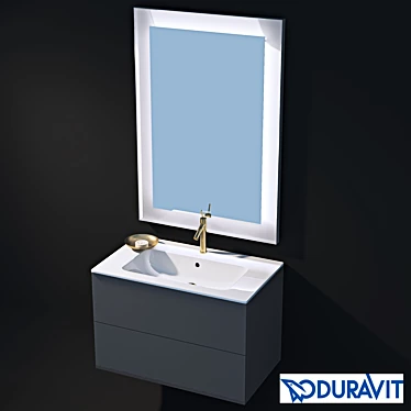 Duravit L-cube Sink Stand & Mirror 3D model image 1 