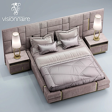 Luxurious Bed of Elegance 3D model image 1 