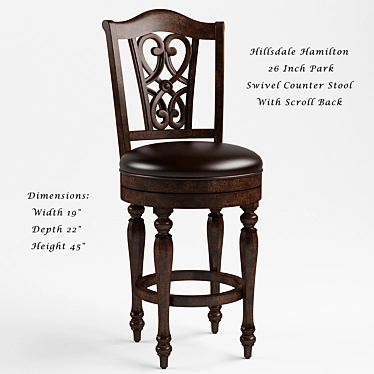 Hillsdale Hamilton Stool With Scroll Back