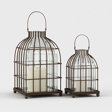 Vintage Birdcage Candleholder 3D model image 1 