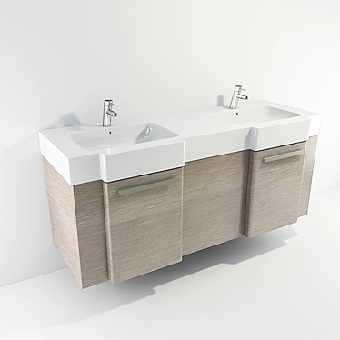 Double Sink Vanity Set 3D model image 1 