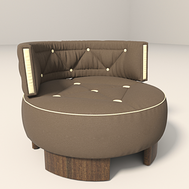 Modern Low Back Round Armchair 3D model image 1 