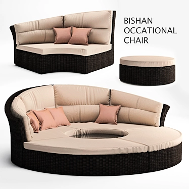 Sleek Bishan Accent Chair 3D model image 1 