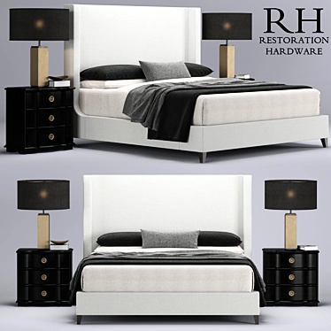 Regal Grayson Sleigh Bed 3D model image 1 