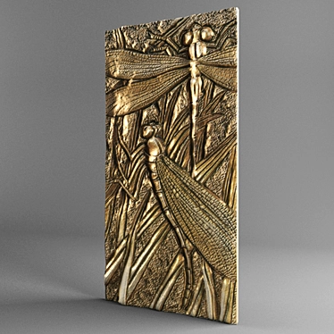 Elegant Golden Wall Panel | Fabello Decor 3D model image 1 