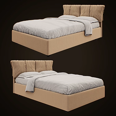 Modern Upholstered Bed: Corinne 3D model image 1 
