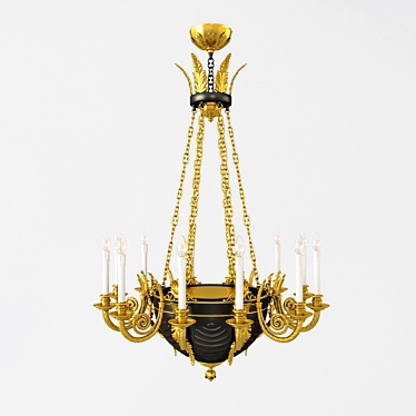 Elegant Empire Style Chandelier | 12 Lights 3D model image 1 