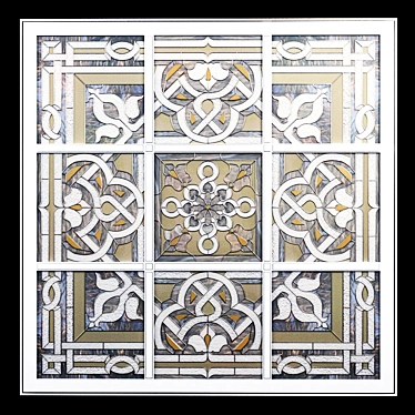 Artistic Stained Glass Window 3D model image 1 