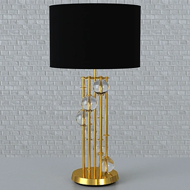 Modern Style Gold Metal and Glass Lamp 3D model image 1 