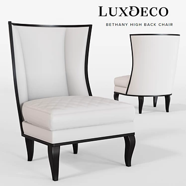 Elegant Bethany High Back Chair 3D model image 1 