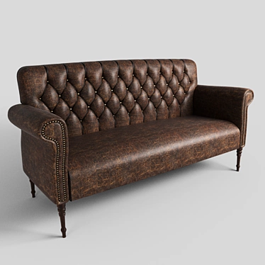 Liverpool Classic: Elegant Leather English Sofa 3D model image 1 