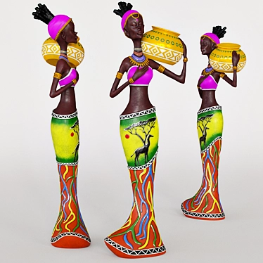 African Beauty Statue 3D model image 1 