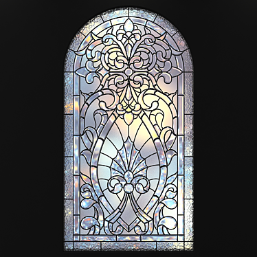 Elegant Arch Stained Glass 3D model image 1 