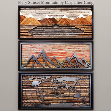 Fiery Mountains: Carpenter Craig's Masterpiece 3D model image 1 