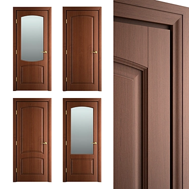 Title: Radial Collection: Massivstyle Solid Wood Door 3D model image 1 