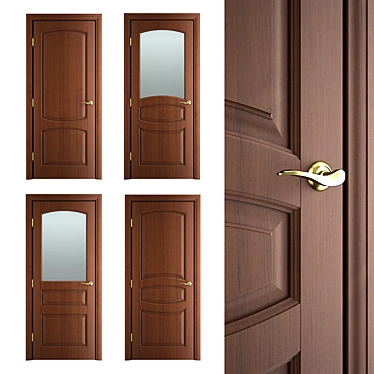 Radial Collection: Solid Wood Interior Door 3D model image 1 