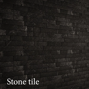 Title: Black Stone Vray Texture Tiles 3D model image 1 