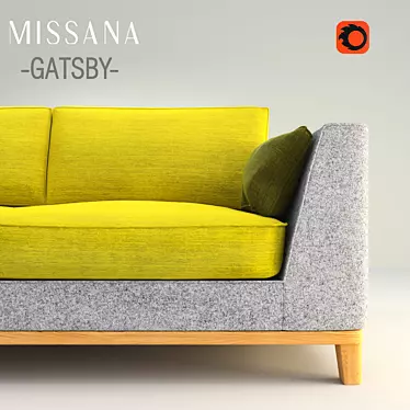 Elegant Art Deco Gatsby Sofa 3D model image 1 