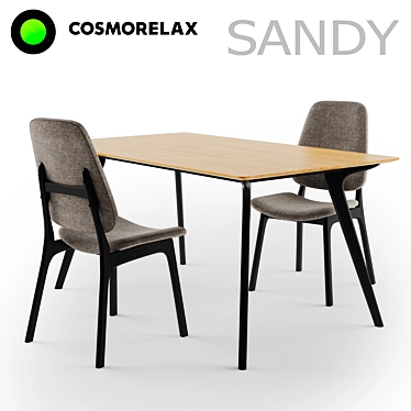 Cosmorelax Sandy Set: Stylish Chair and Table 3D model image 1 