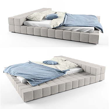 Bonaldo Squaring Bed: Sleek Italian Design 3D model image 1 