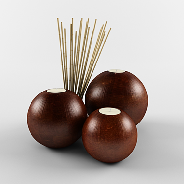 Elegant Bamboo Candle Vases 3D model image 1 