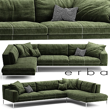 Elegant Italian Sectional Sofa 3D model image 1 