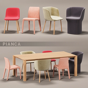 Modern Pianca Chair Set 3D model image 1 
