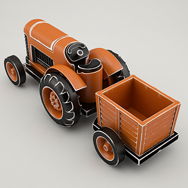 3D Tractor Toy Model Kit 3D model image 1 
