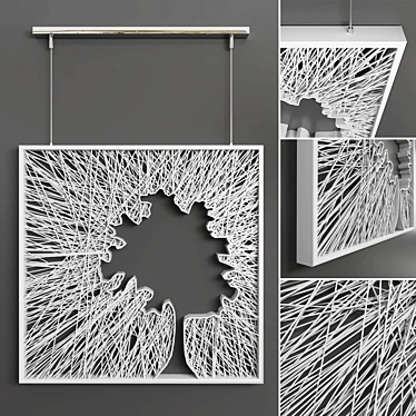 Metallic Tree Decor Panel 3D model image 1 