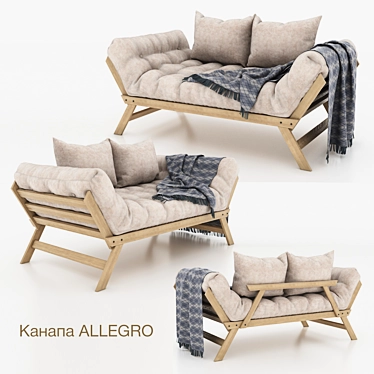 Elegant Allegro Sofa 3D model image 1 
