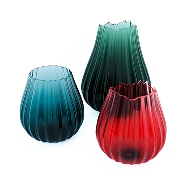 Elegant Glass Vases Set 3D model image 1 