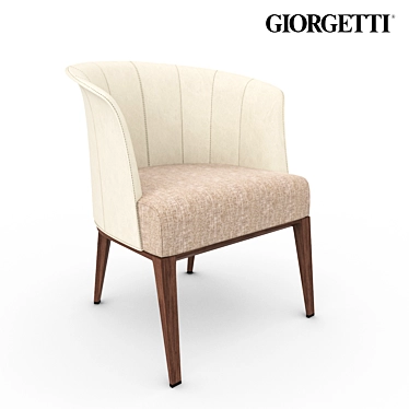 Aura: Walnut Canaletto Armchair 3D model image 1 