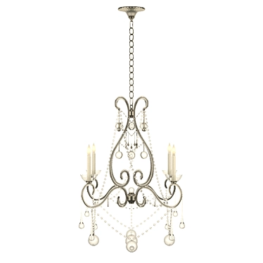 Visual Comfort CHC5403BSL-CG EF Chapman Gloster 4 Light 22 inch Burnished Silver Leaf Chandelier Ceiling Light, EF Chapman, Medium, Tear Drop, Clear Beaded Glass