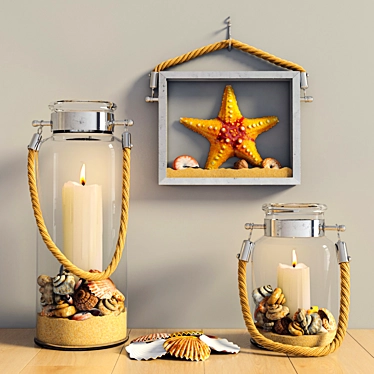 Sea Shell Candle Set 3D model image 1 