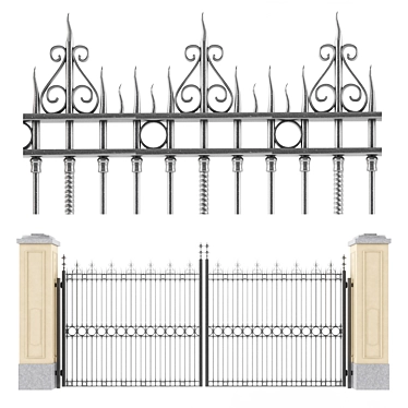 Modern Gate: 2012 Design 3D model image 1 