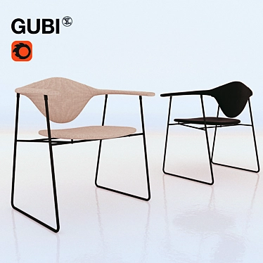 Elegant Masculo Chair by Gubi 3D model image 1 